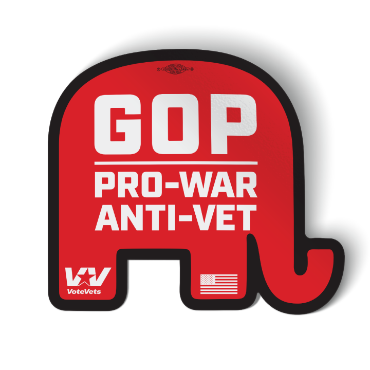 GOP Pro-War, Anti-Vet Sticker (5 pack)