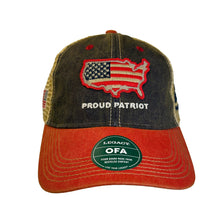 Load image into Gallery viewer, Proud Patriot (Navy/Scarlet Trucker Cap)