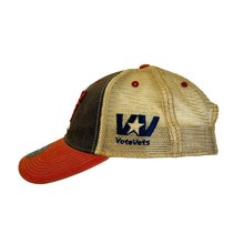 Load image into Gallery viewer, Proud Veteran (Navy/Scarlet Trucker Cap)